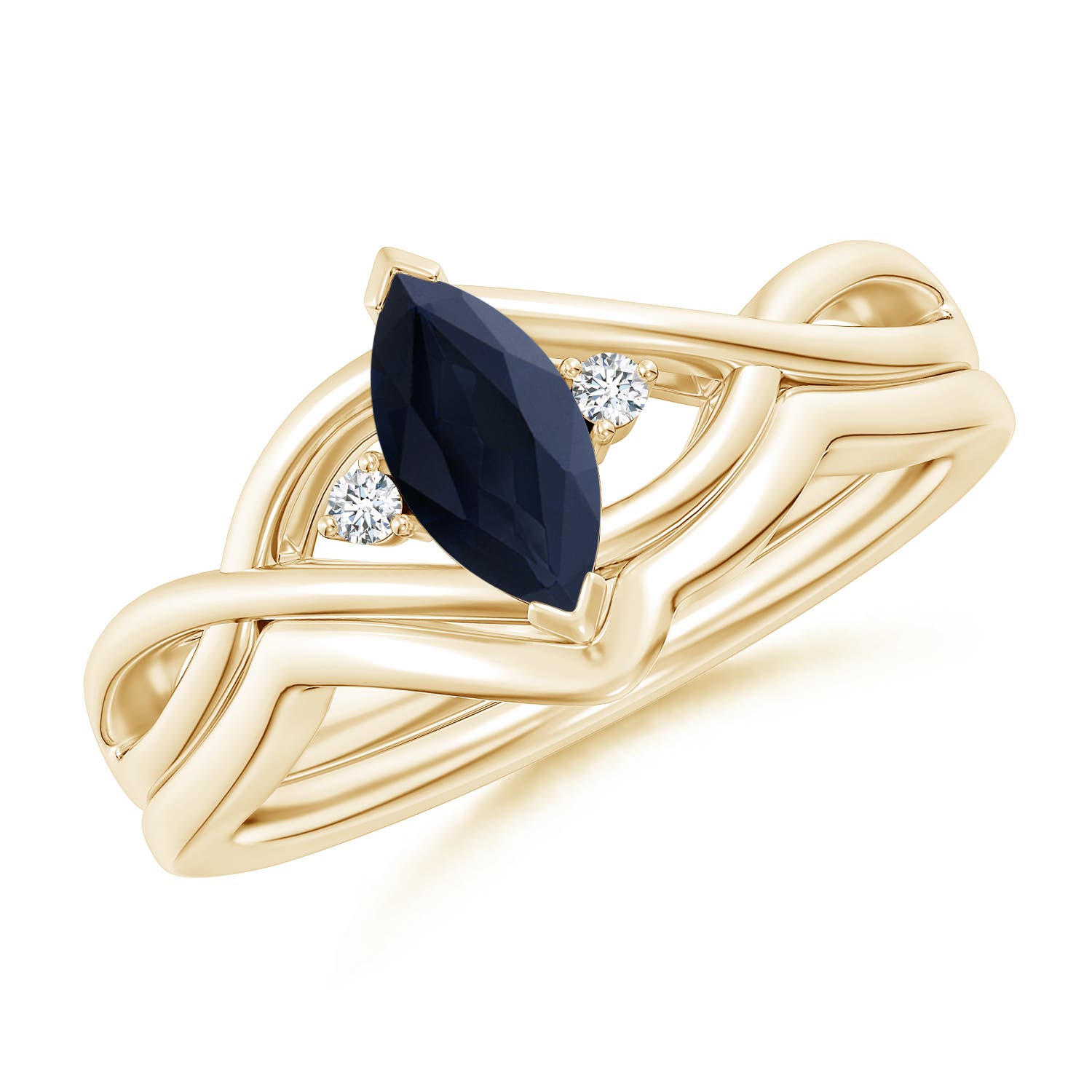 A - Blue Sapphire / 0.63 CT / 14 KT Yellow Gold