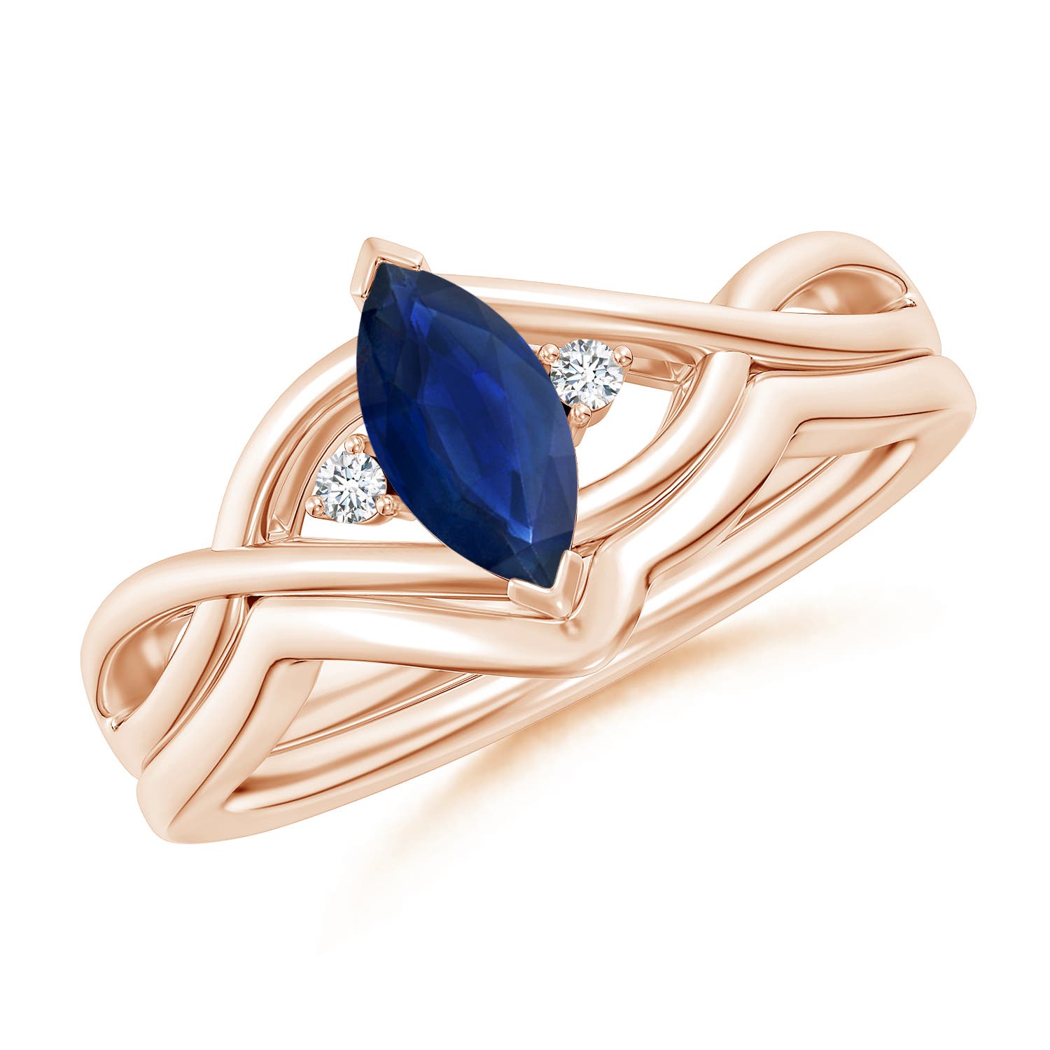 AA - Blue Sapphire / 0.63 CT / 14 KT Rose Gold