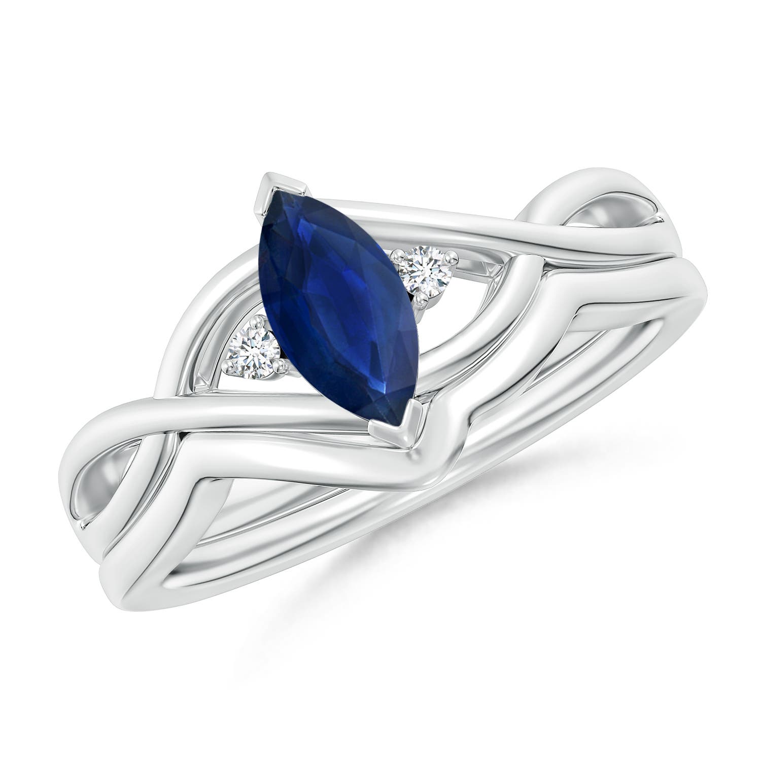 AA - Blue Sapphire / 0.63 CT / 14 KT White Gold