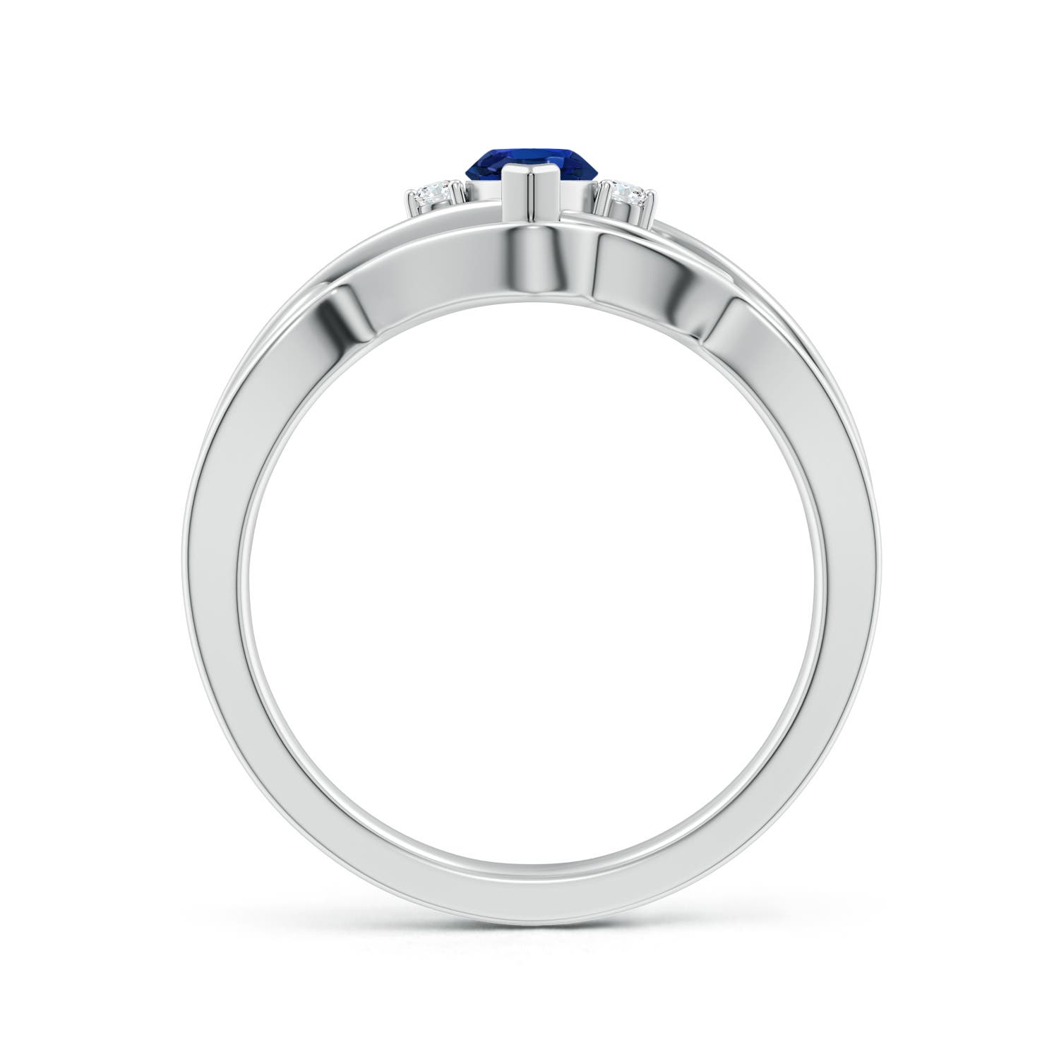 AA - Blue Sapphire / 0.63 CT / 14 KT White Gold