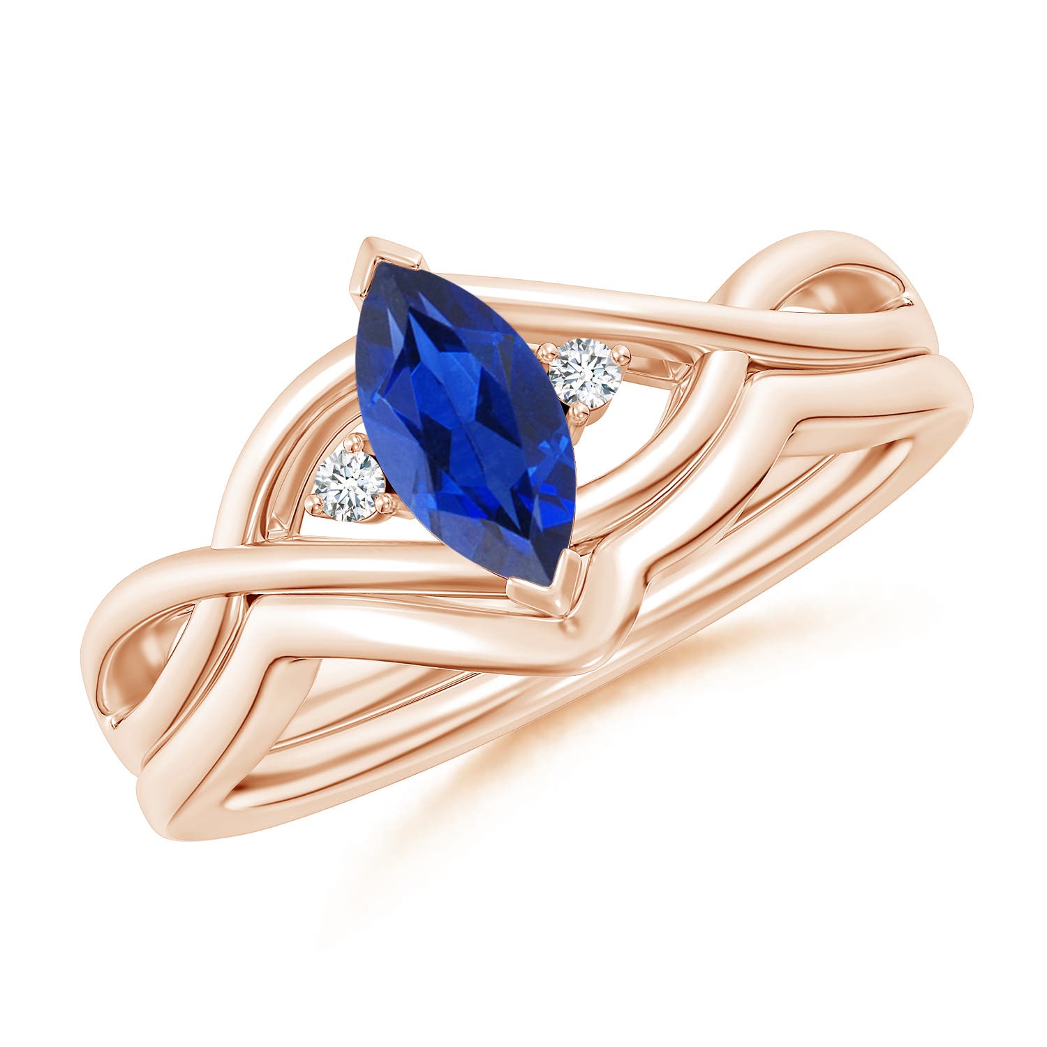 AAA - Blue Sapphire / 0.63 CT / 14 KT Rose Gold