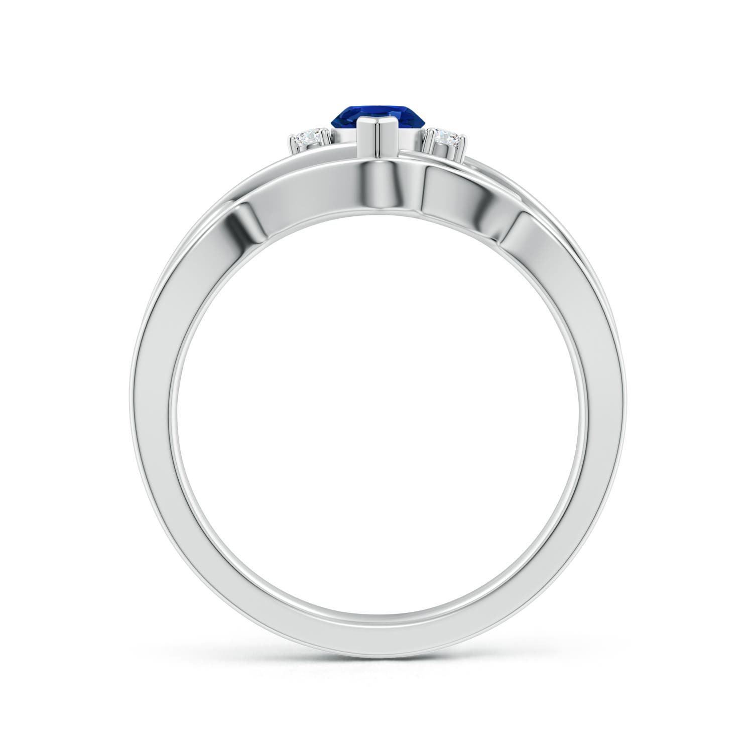 AAAA - Blue Sapphire / 0.63 CT / 14 KT White Gold