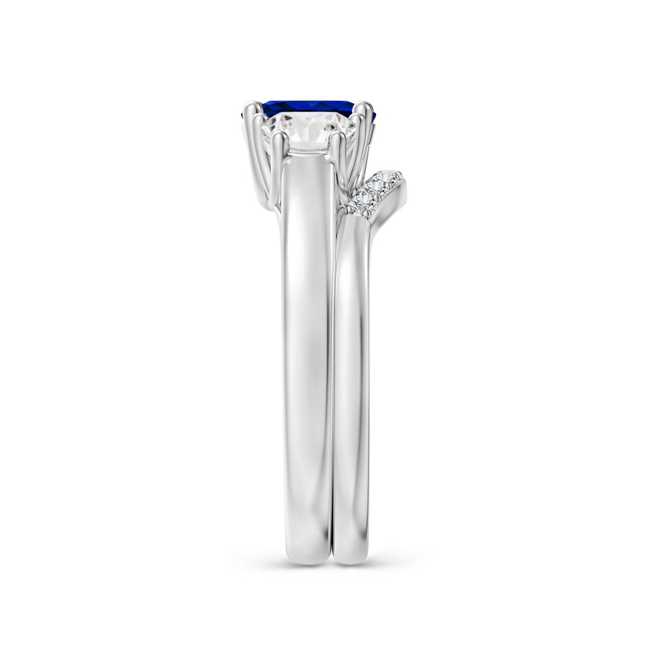 7x5mm Lab-Grown Classic Sapphire and Diamond Three Stone Bridal Set in 9K White Gold product image