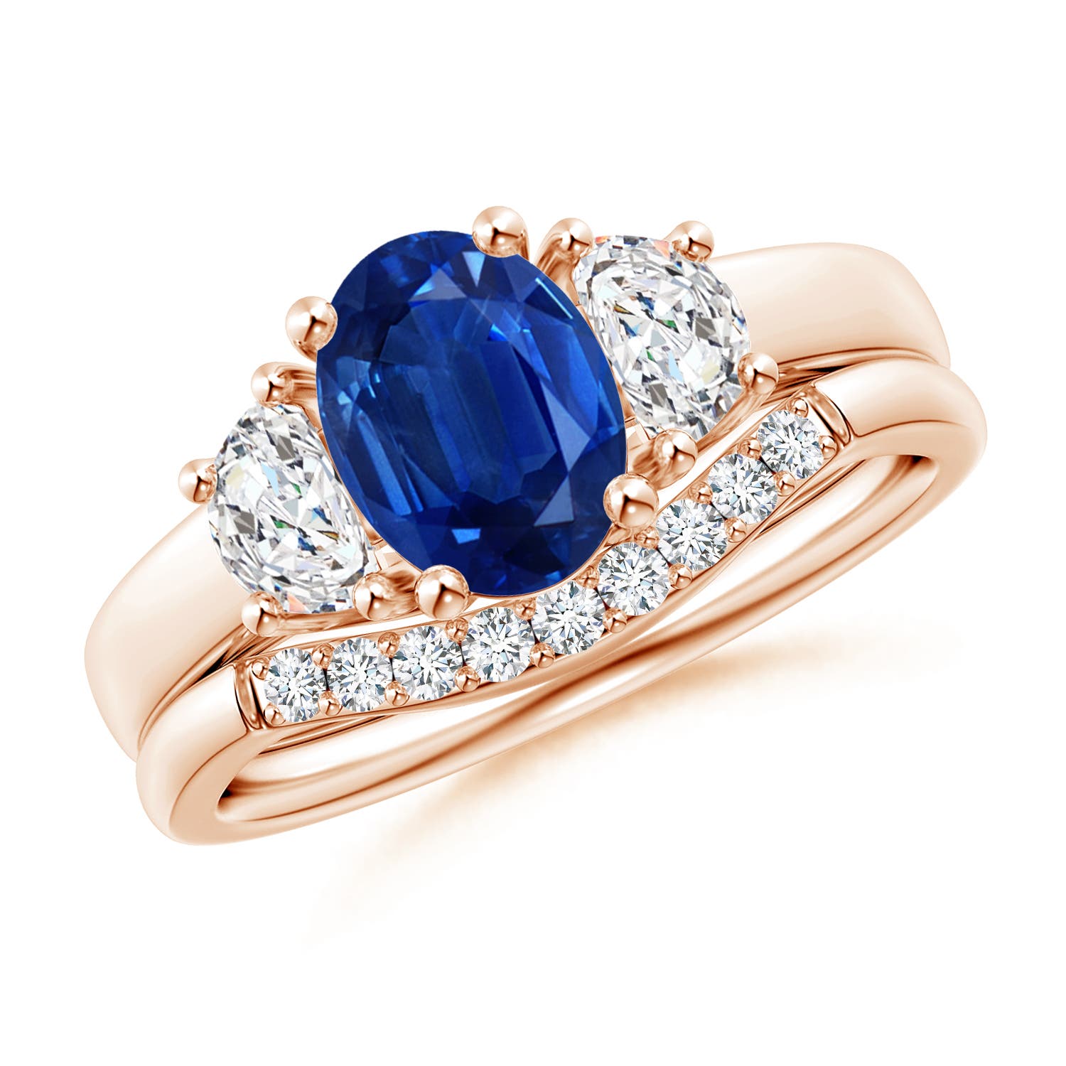 AAA - Blue Sapphire / 2.14 CT / 14 KT Rose Gold