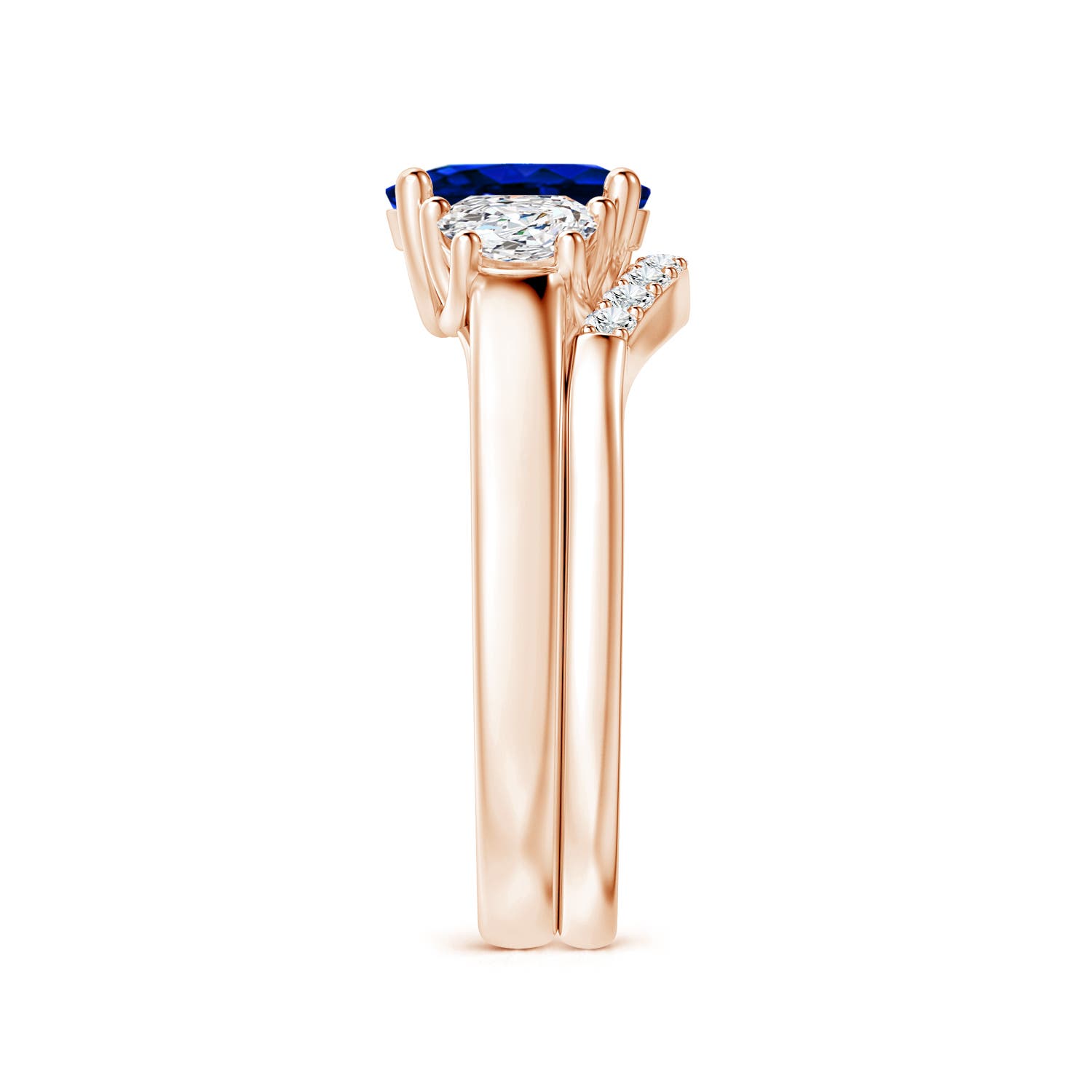 AAAA - Blue Sapphire / 2.14 CT / 14 KT Rose Gold