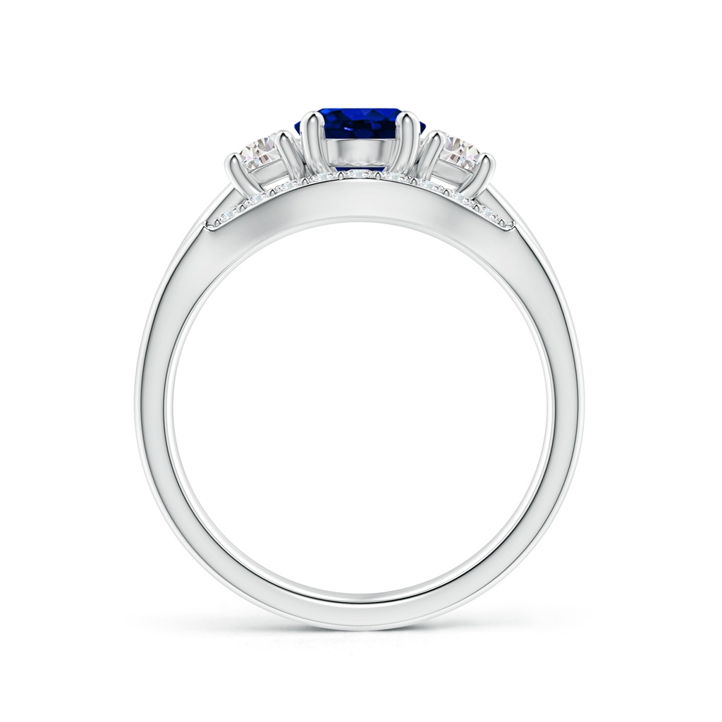 8x6mm Lab-Grown Classic Sapphire and Diamond Three Stone Bridal Set in White Gold - side_1