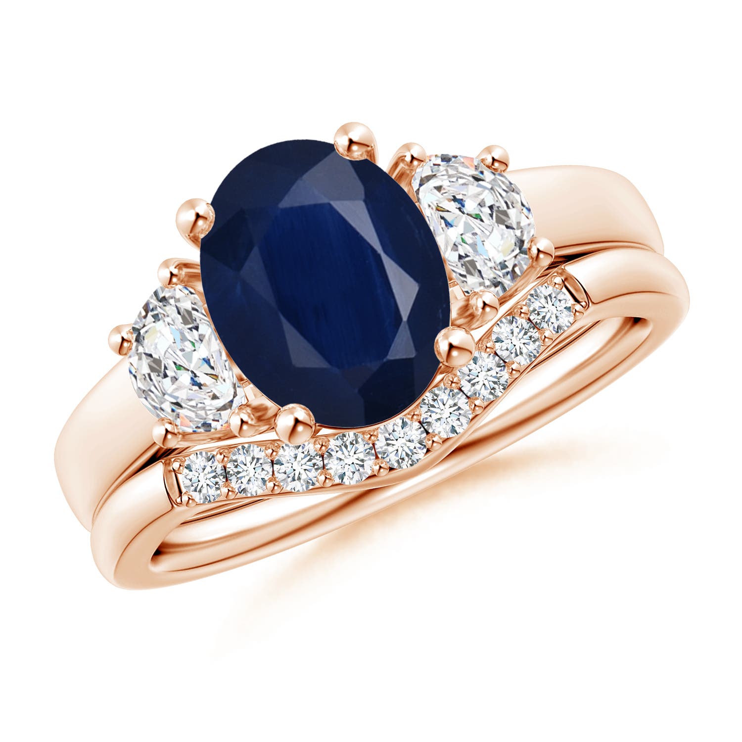 A - Blue Sapphire / 2.59 CT / 14 KT Rose Gold