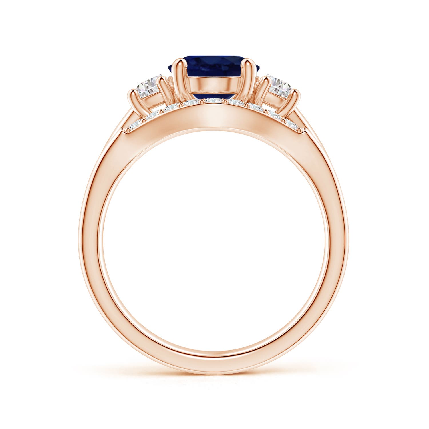 A - Blue Sapphire / 2.59 CT / 14 KT Rose Gold