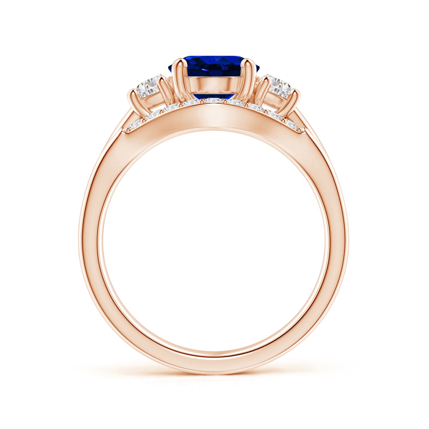 AAAA - Blue Sapphire / 2.59 CT / 14 KT Rose Gold