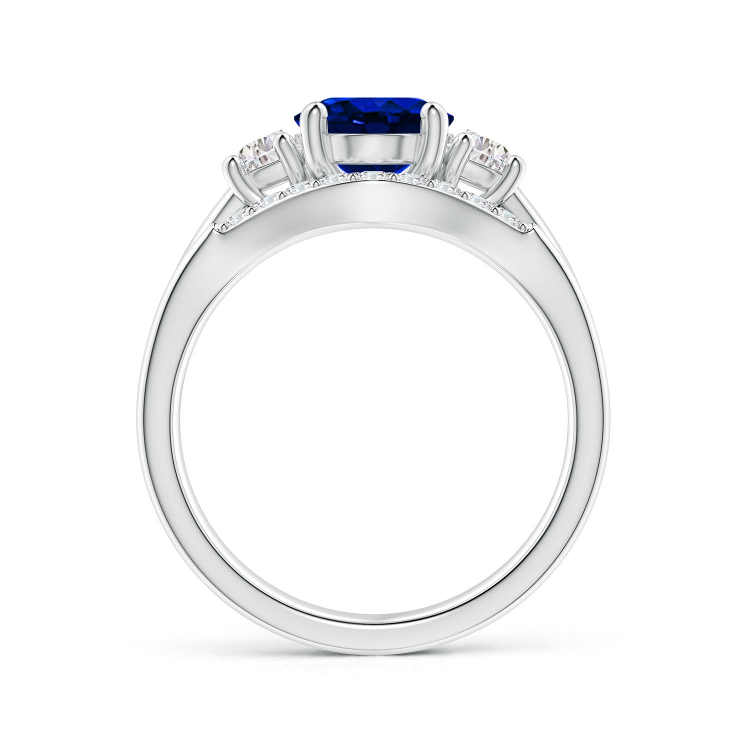 AAAA - Blue Sapphire / 2.59 CT / 14 KT White Gold