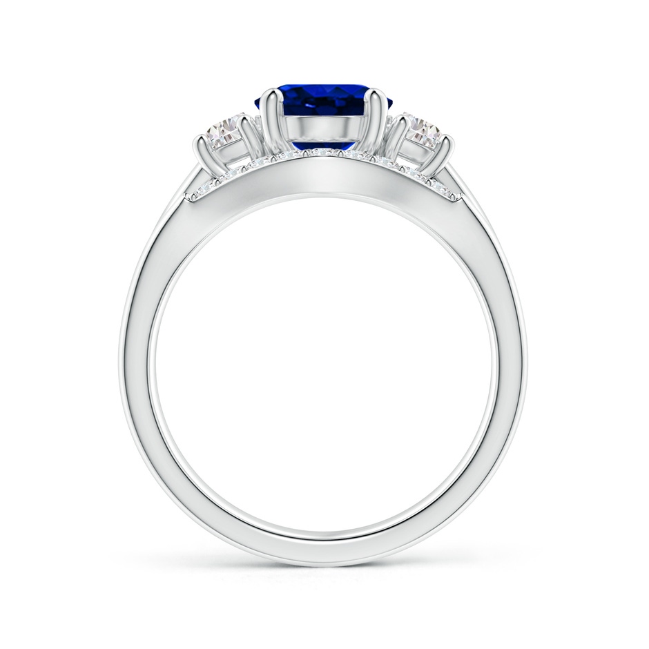 9x7mm Lab-Grown Classic Sapphire and Diamond Three Stone Bridal Set in White Gold side-1