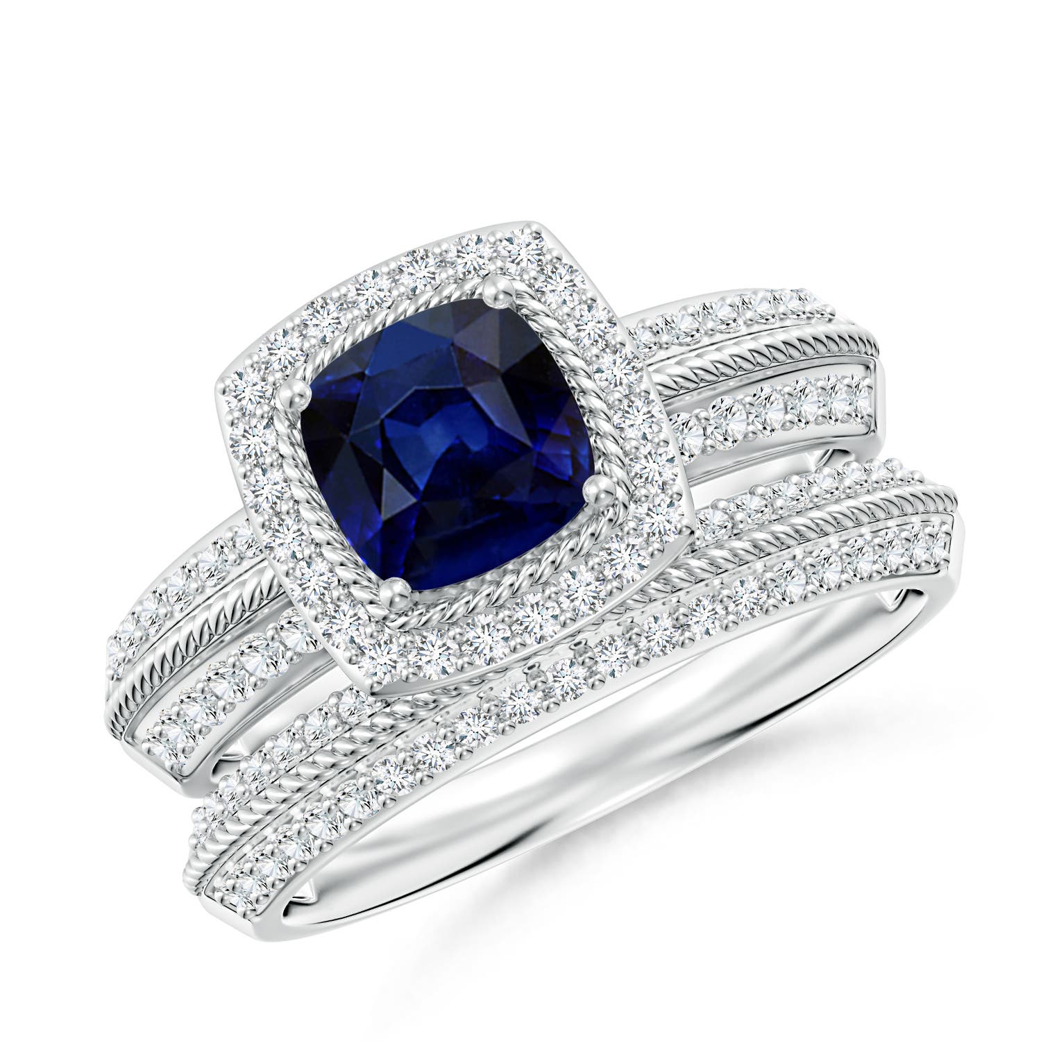AAA - Blue Sapphire / 1.63 CT / 14 KT White Gold