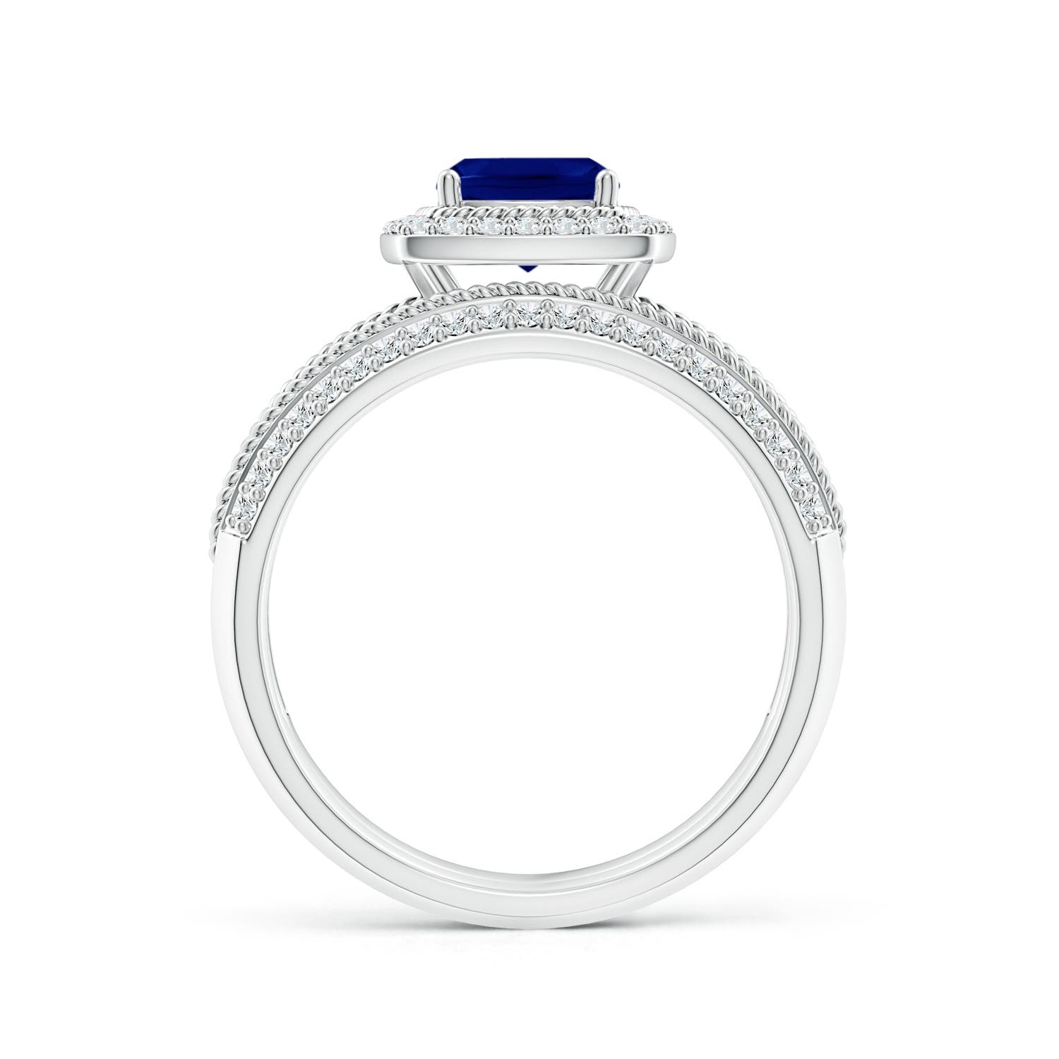AAA - Blue Sapphire / 1.63 CT / 14 KT White Gold