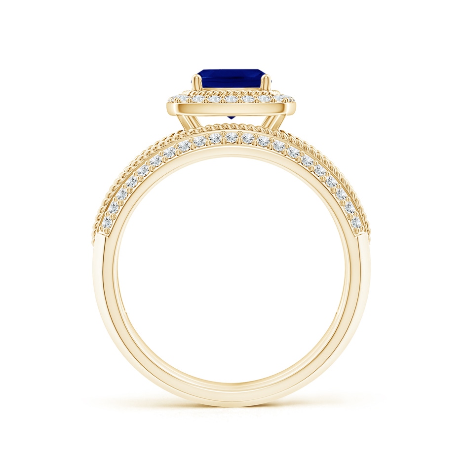 6mm AAA Sapphire and Diamond Twisted Rope Vintage Style Bridal Set in Yellow Gold side 199