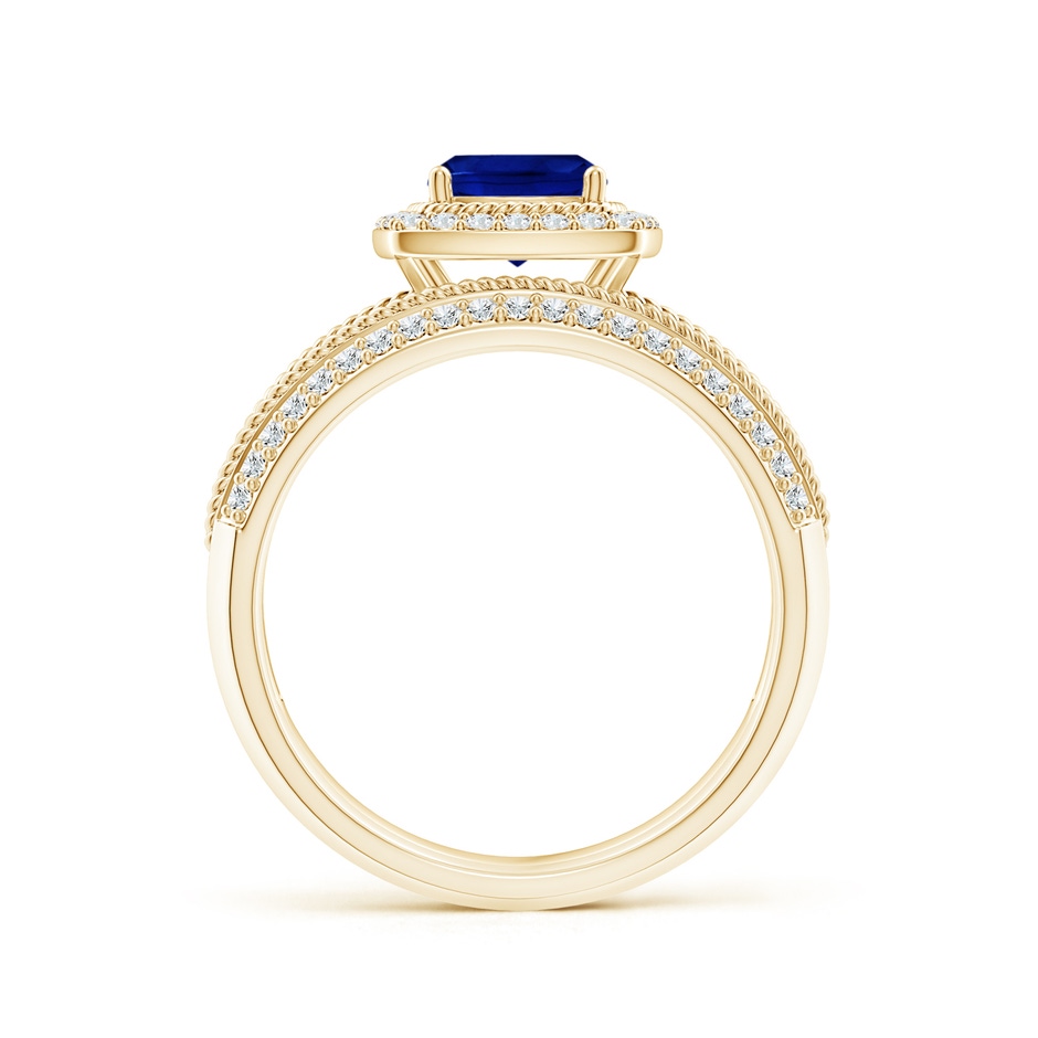 6mm AAAA Sapphire and Diamond Twisted Rope Vintage Style Bridal Set in Yellow Gold side 199