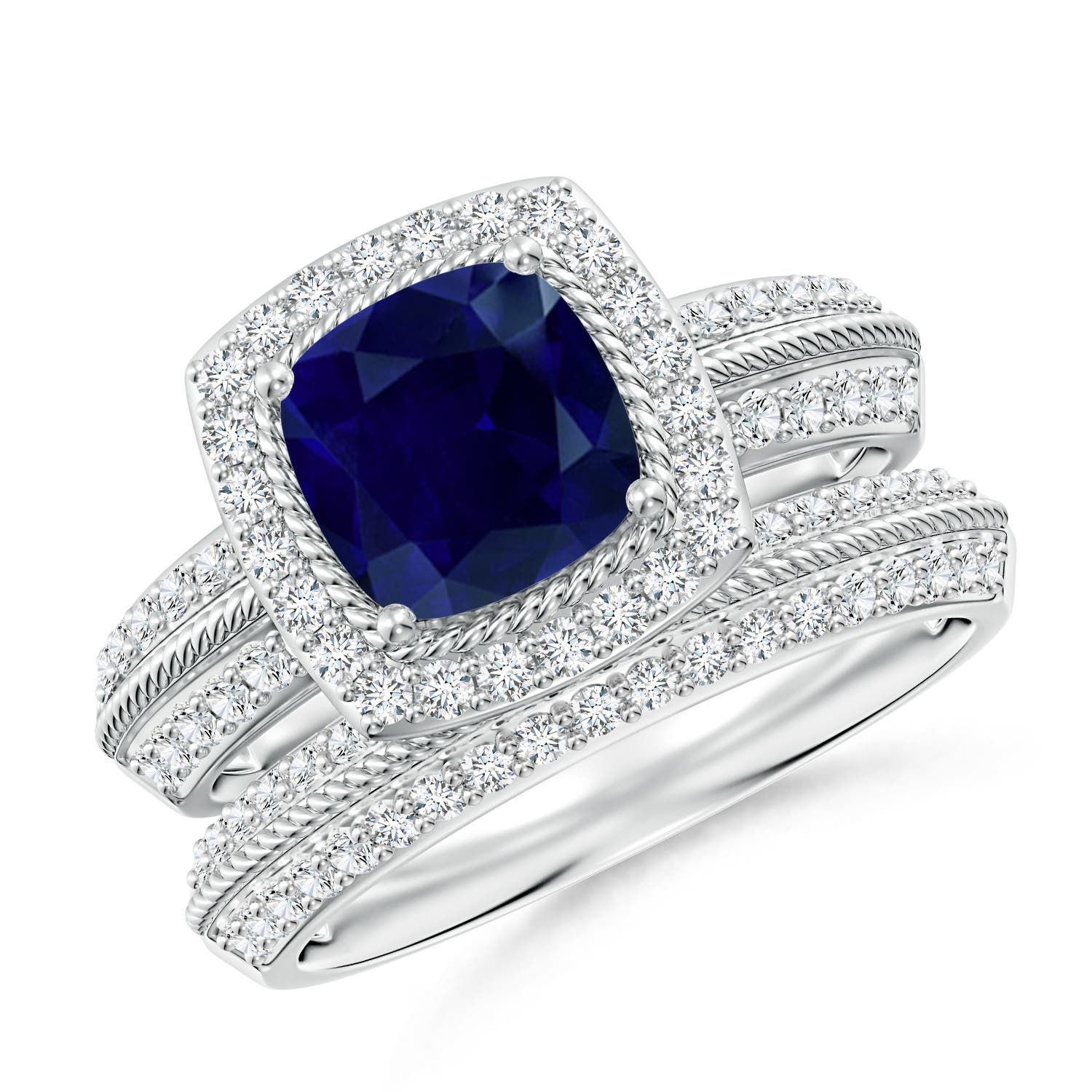AA - Blue Sapphire / 2.42 CT / 14 KT White Gold
