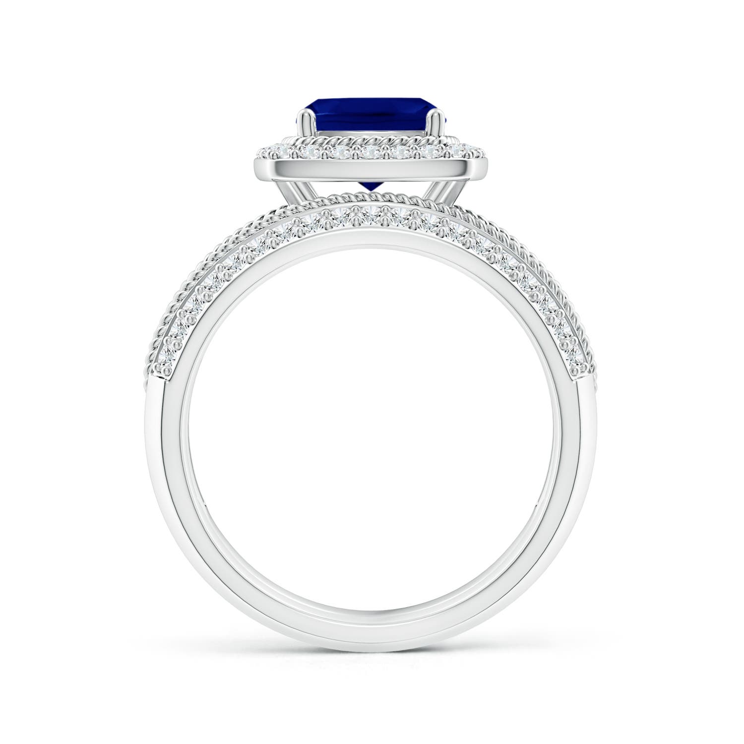 AAA - Blue Sapphire / 2.42 CT / 14 KT White Gold