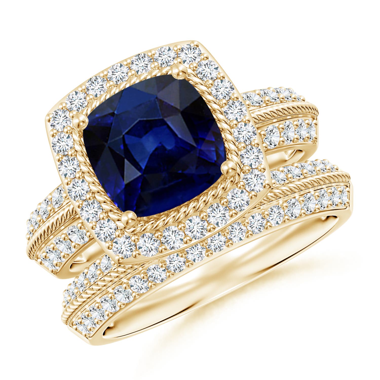 AAA - Blue Sapphire / 3.38 CT / 14 KT Yellow Gold