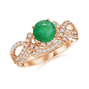 A - Emerald / 1.06 CT / 14 KT Rose Gold