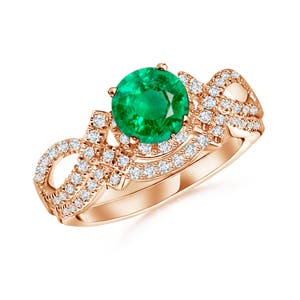 AAA - Emerald / 1.06 CT / 14 KT Rose Gold