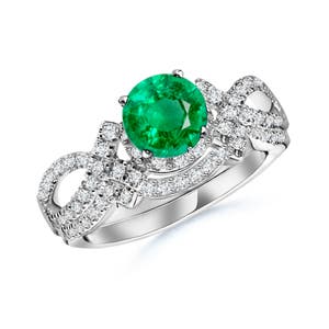 AAA - Emerald / 1.06 CT / 14 KT White Gold