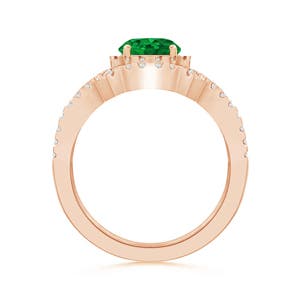 AAAA - Emerald / 1.06 CT / 14 KT Rose Gold