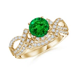 AAAA - Emerald / 1.06 CT / 14 KT Yellow Gold