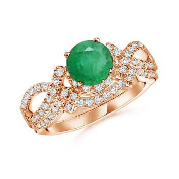 A - Emerald / 1.46 CT / 14 KT Rose Gold