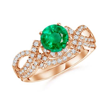 AAA - Emerald / 1.46 CT / 14 KT Rose Gold