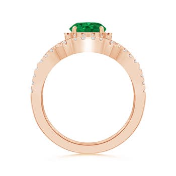 AAA - Emerald / 1.46 CT / 14 KT Rose Gold