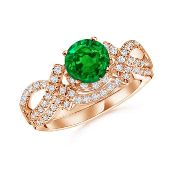 AAAA - Emerald / 1.46 CT / 14 KT Rose Gold