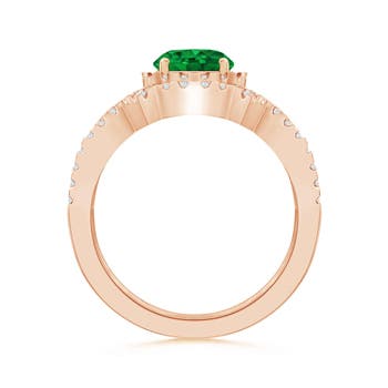 AAAA - Emerald / 1.46 CT / 14 KT Rose Gold