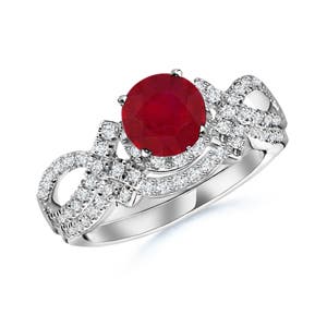 AA - Ruby / 1.26 CT / 14 KT White Gold