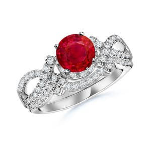 AAA - Ruby / 1.26 CT / 14 KT White Gold