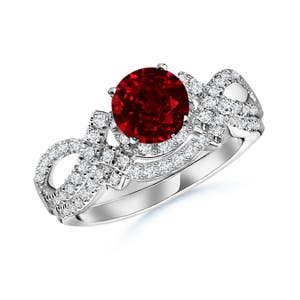 AAAA - Ruby / 1.26 CT / 14 KT White Gold