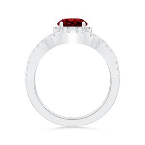 AAAA - Ruby / 1.26 CT / 14 KT White Gold