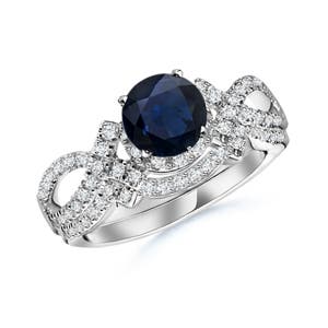 A - Blue Sapphire / 1.21 CT / 14 KT White Gold