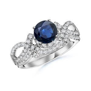 AA - Blue Sapphire / 1.21 CT / 14 KT White Gold