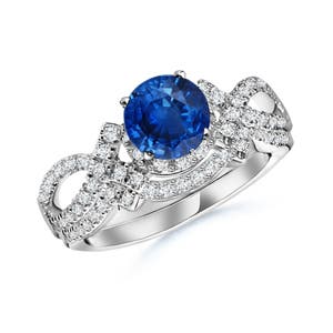 AAA - Blue Sapphire / 1.21 CT / 14 KT White Gold