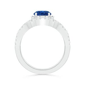 AAA - Blue Sapphire / 1.21 CT / 14 KT White Gold