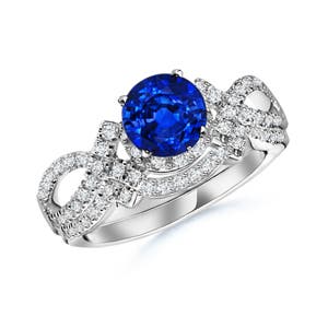 AAAA - Blue Sapphire / 1.21 CT / 14 KT White Gold