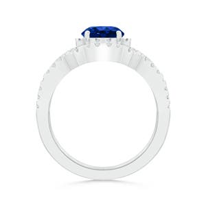 AAAA - Blue Sapphire / 1.21 CT / 14 KT White Gold