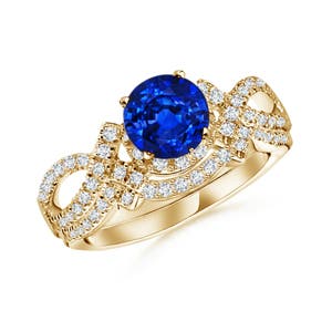 AAAA - Blue Sapphire / 1.21 CT / 14 KT Yellow Gold