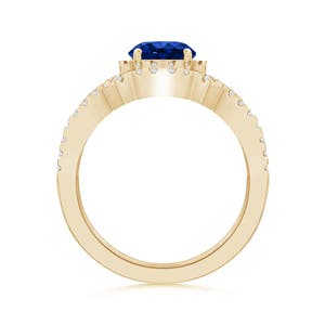 AAAA - Blue Sapphire / 1.21 CT / 14 KT Yellow Gold