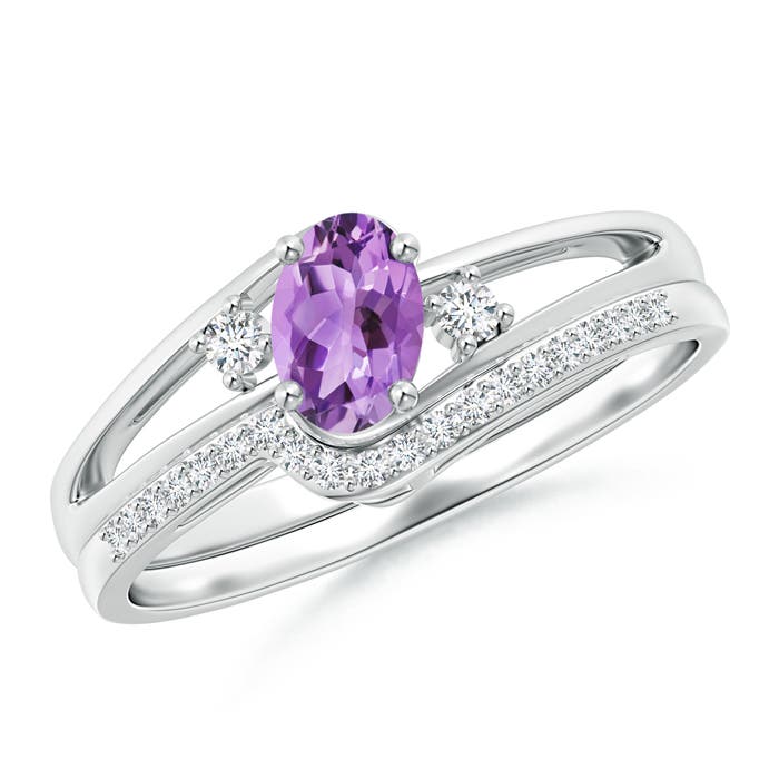 A - Amethyst / 0.53 CT / 14 KT White Gold