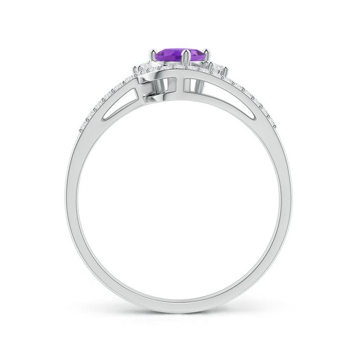 AA - Amethyst / 0.53 CT / 14 KT White Gold