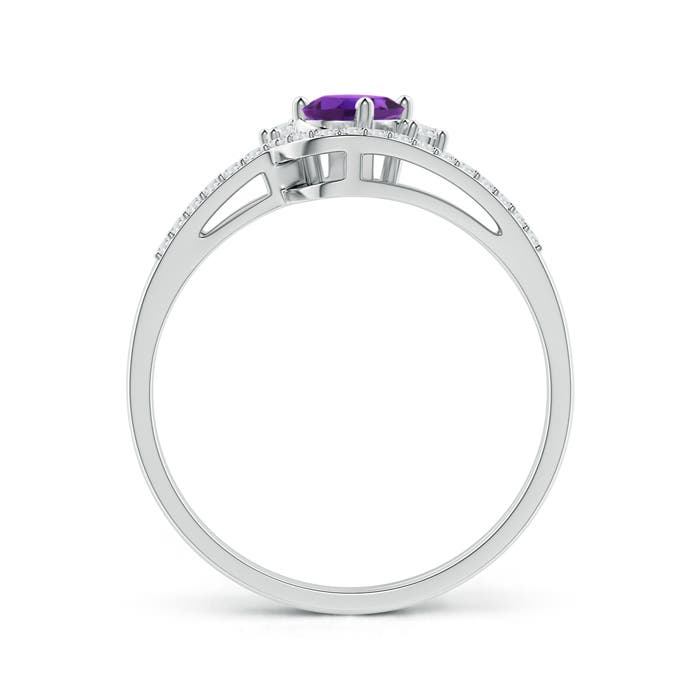 AAAA - Amethyst / 0.53 CT / 14 KT White Gold