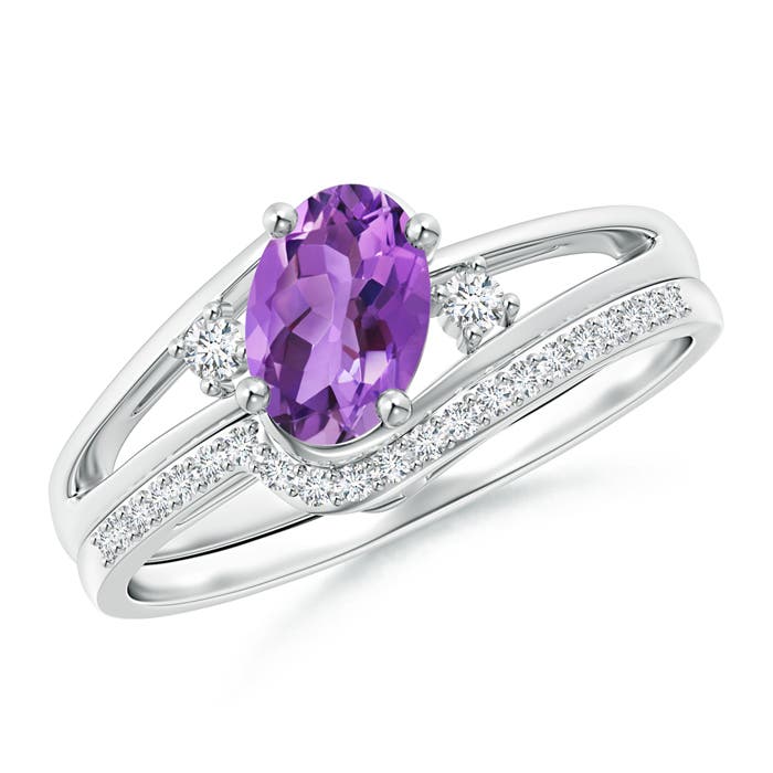 AA - Amethyst / 0.83 CT / 14 KT White Gold