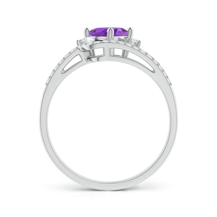 AA - Amethyst / 0.83 CT / 14 KT White Gold