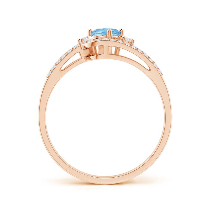 AAAA - Aquamarine / 0.53 CT / 14 KT Rose Gold